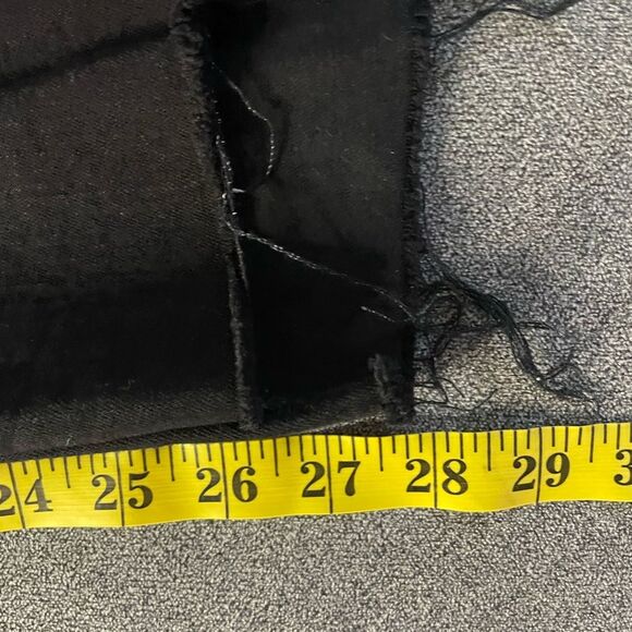 Frame Black Le High Straight Velvet Sparkle Side Stripe Step Hem Jeans Size 28 - Picture 9 of 11